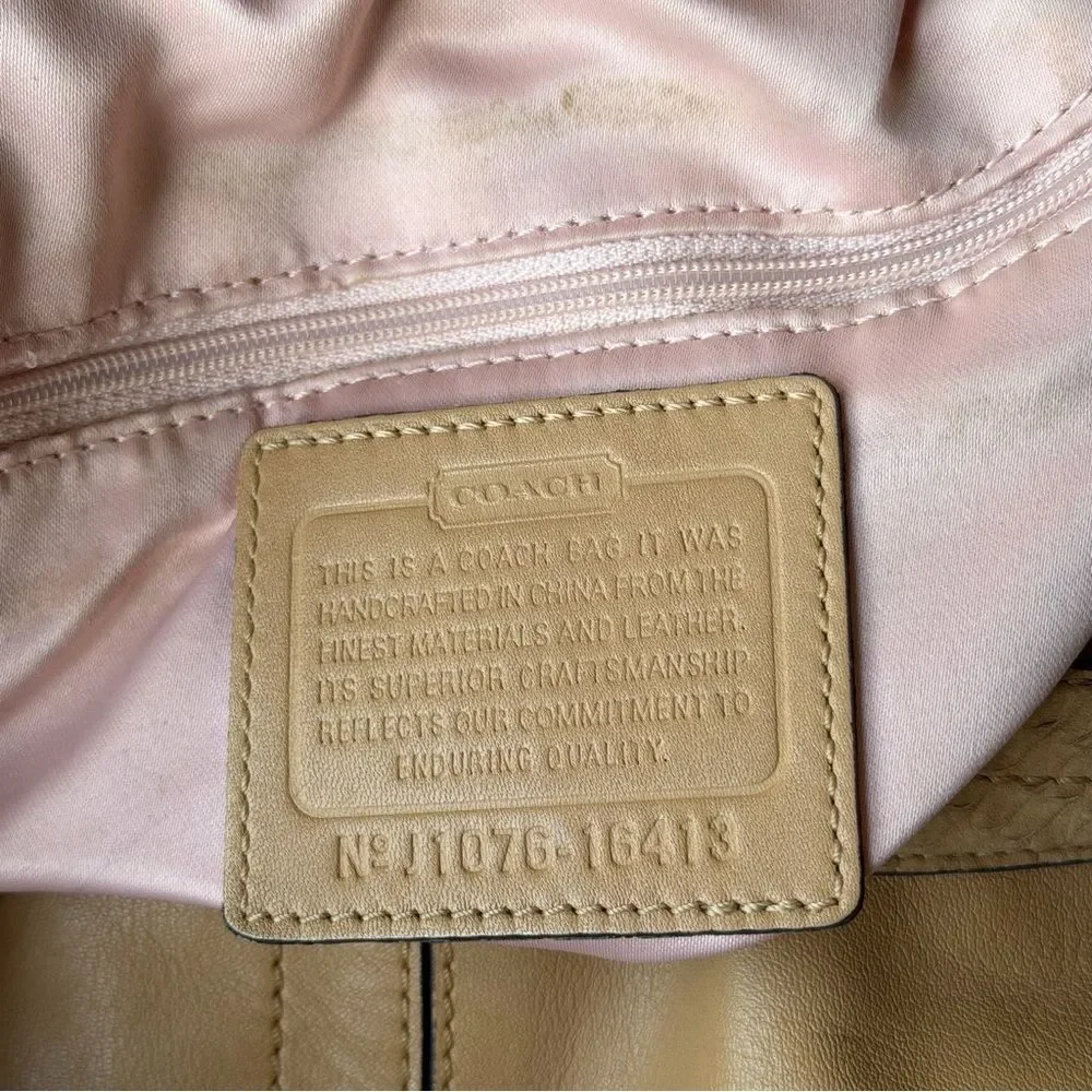 Coach Colette Leather Hobo Bag Tan Python Trim Slouchy Shoulder Bag 16418
